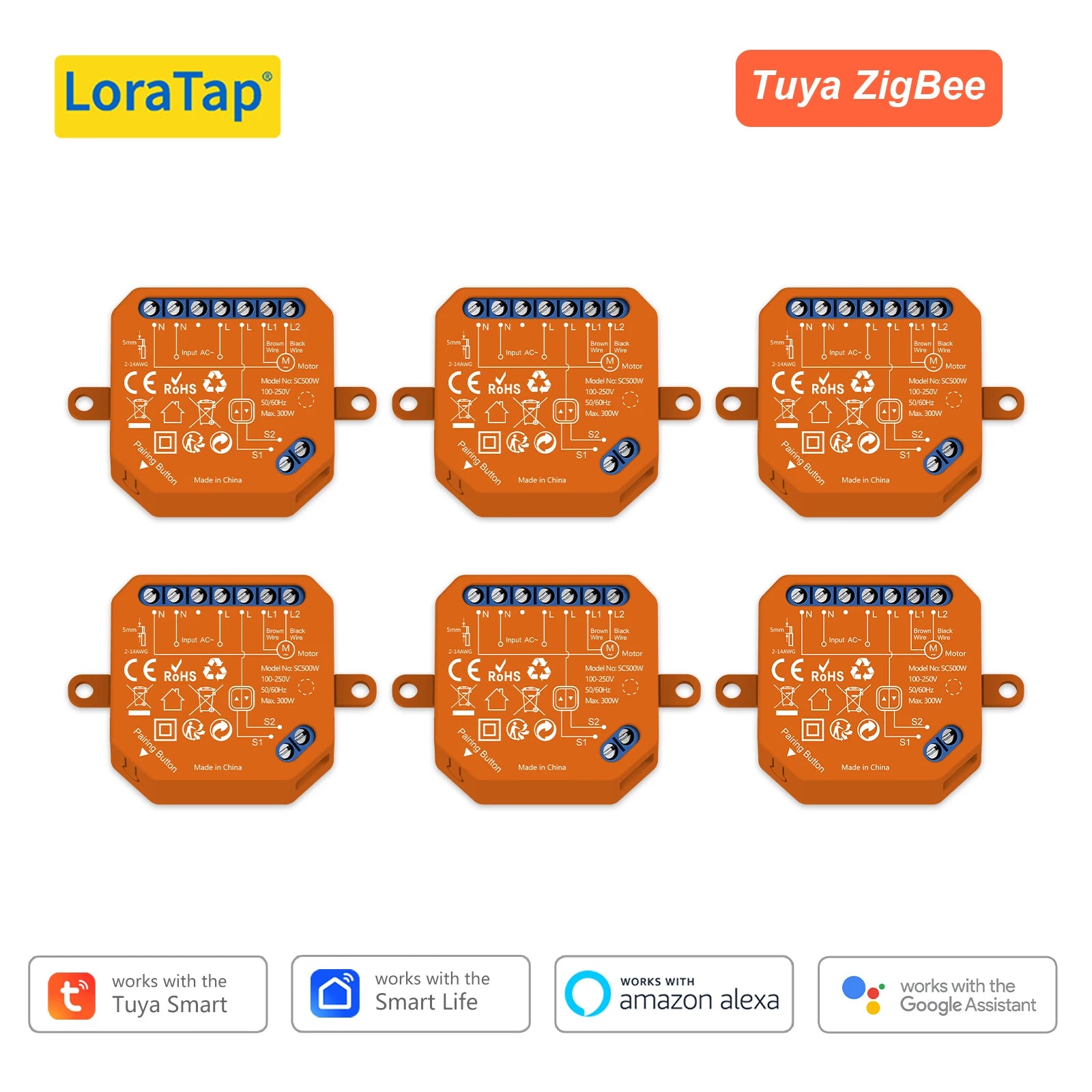 LoraTap ZigBee Blinds Sunshade Roller Shutter Switch Module For Motor Tuya Smart Life Percentage Control Timer Google Home Alexa