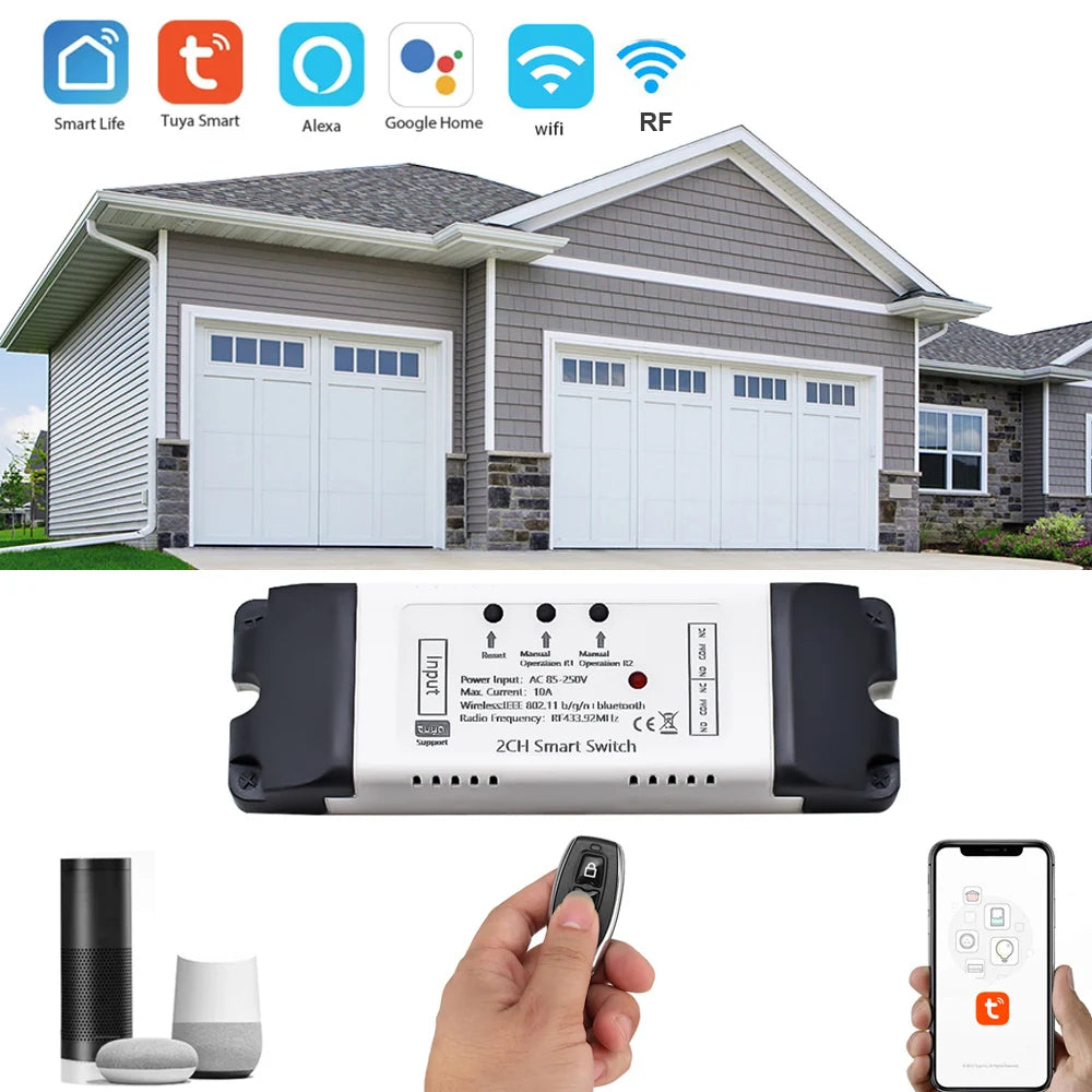 Tuya Smart Wifi Switch Module 12V 32V 220V RF 433 Radio Remote Control 1/2/4 Channels Relay for Alexa Google Home Smart Life