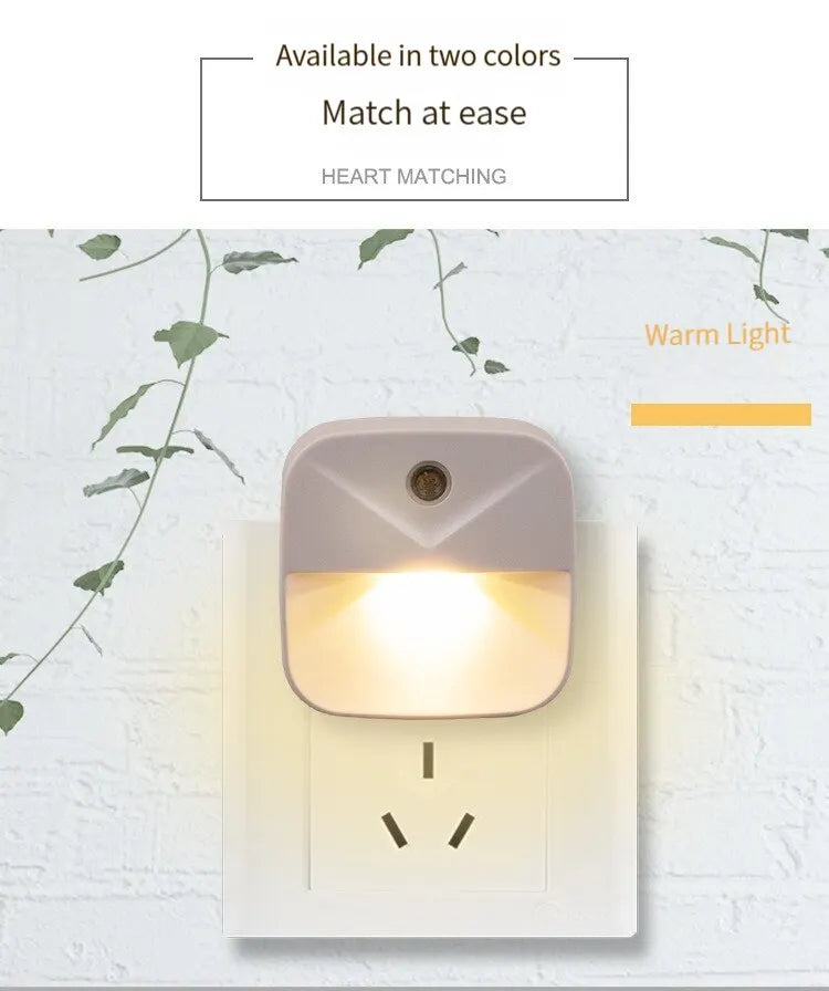 LED Night Light, EU Plug-in Smart Wireless Light Control Sensor Light, 220V Wall Light For Home Corridors, Bathrooms, Hallways
