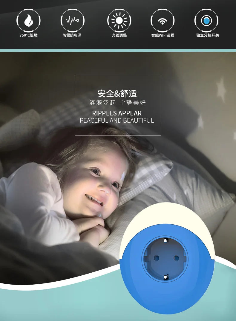 Tuya Wifi Smart Night Light Plug EU AU UK US Adapter Color LED Light Homekit Socket Voice Control Works with Alexa Google Home