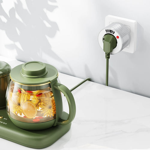24-hour European standard rotary timer socket, rotary time adjustment, 3680W high power, fireproof and overload resistant