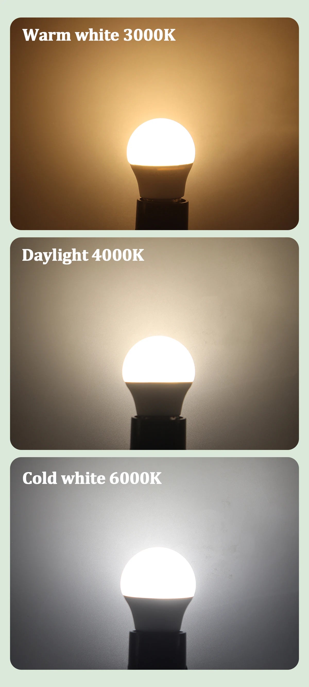 12Pack Lámpara Led Bulb E14 E27 B22 Energy Saving Globe Bulb Lamp 220V 3W 5W 6W 7W Led Warm Cold Light for Living Room Bedroom