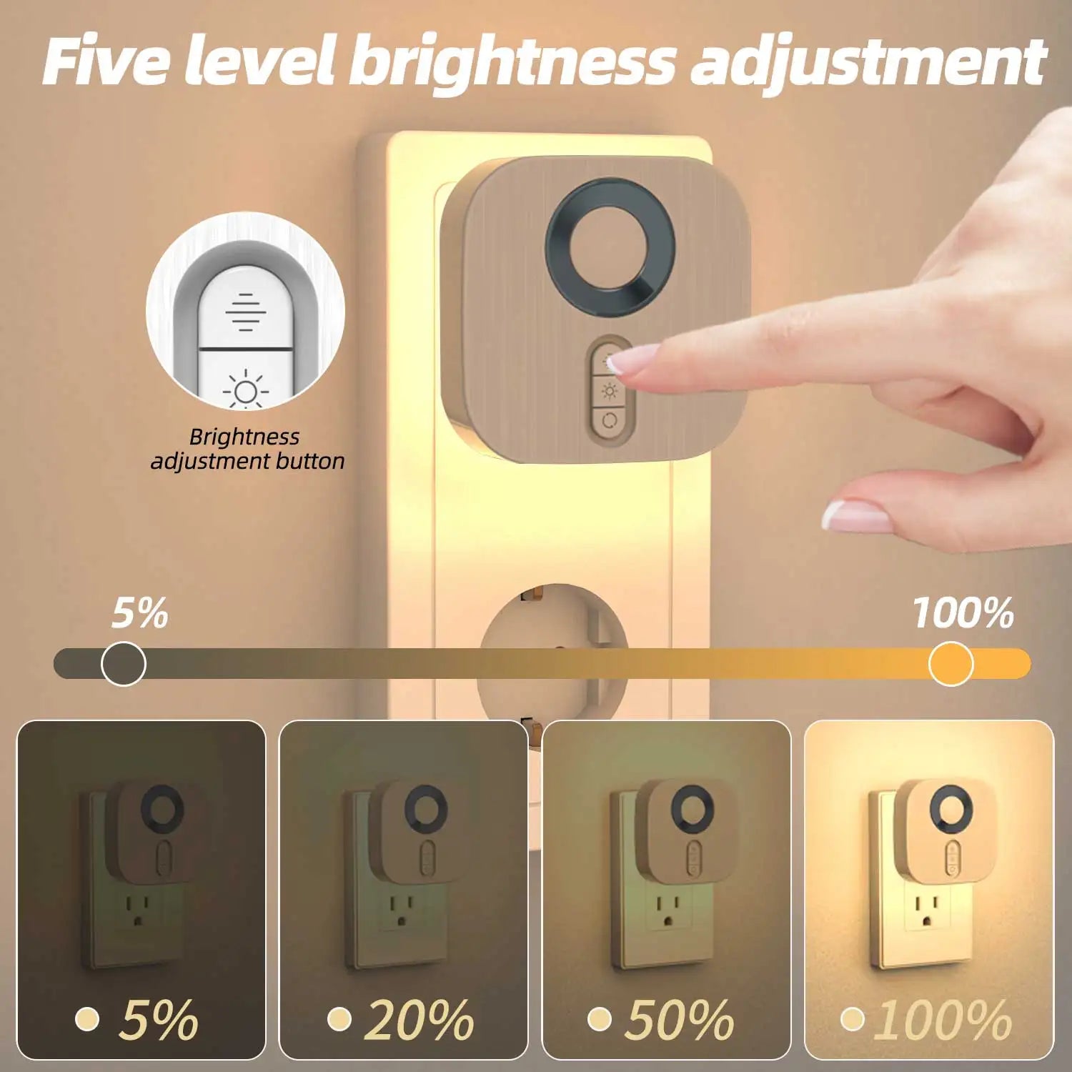 LED Night Light with EU Socket Motion Sensor RGB Color Ambient Wall Lamp for Bedroom Staircase Toilet Corridor Bathroom Study