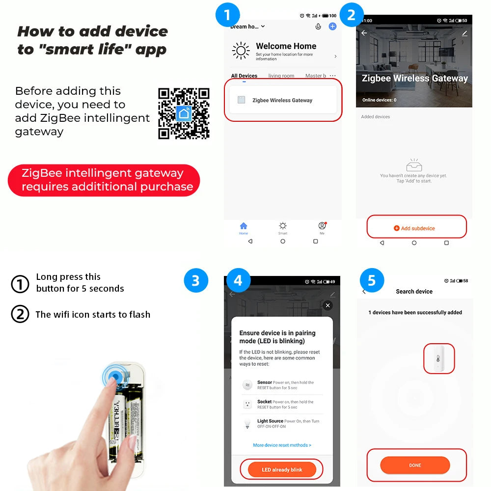 Tuya Zigbee Temperature Humidity Sensor Smart Life Remote Monitor For Smart Home Work with Alexa Google Assistant