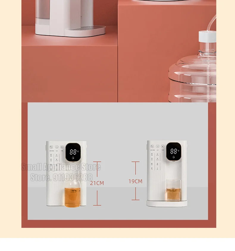 JMEY Instant Heat Water Dispenser Portable Home Office Tea Maker Two Water Filling Methods Water Heater Desktop Water Purifier