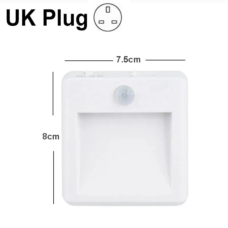 LED Night Light EU US UK AU Plug In Smart Motion Sensor Light Wall Lamp for Home Aisle Hallway Stair Kitchen Bedroom Night Lamp