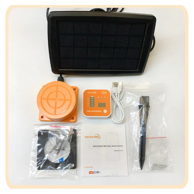 Morayelec ME201RSP Tuya App LED Display Solar Panel Wireless Long Distance Temperature Display Water Tank Liquid Level Monitor
