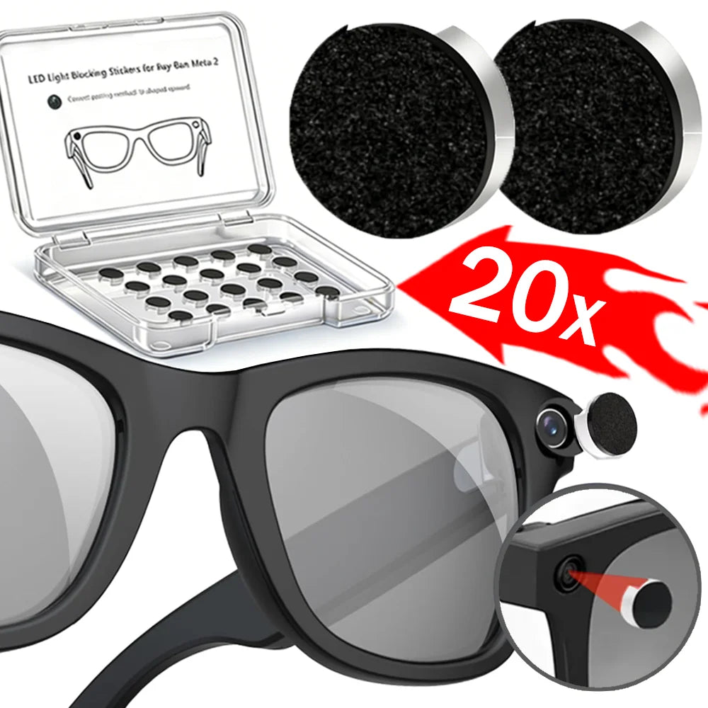 LED Light Shading Cover Stickers Patch Kits for Ray-Ban Meta Wayfarer/Skyler/Headliner Gen1&2/Oakley Meta HSTN Smart Glasses