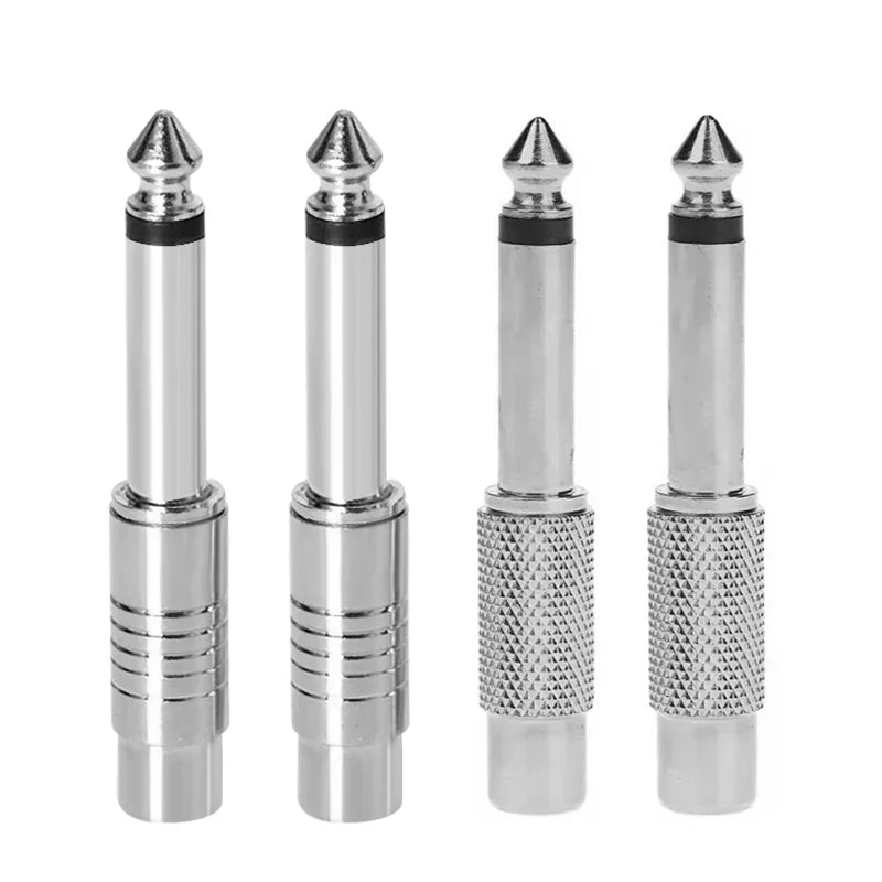 5Pcs Stereo 1/4" Male Plug to RCA Female Jack 6.35mm 3.5mm Audio Mono Adapter Connector Conversion Plug TS for Home KTV