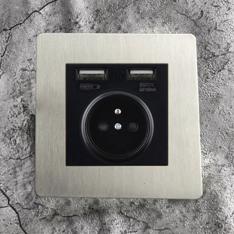 Wall Light Toggle Switch Matte Stainless Steel Brushed Panel for Home Improvement