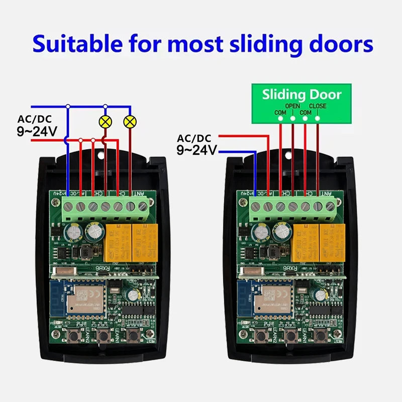 New Universal 433MHz WIFI Smart Switch Module 2CH 433.92MHz Garage Door Remote Control Receiver Gate Controller Works With Tuya