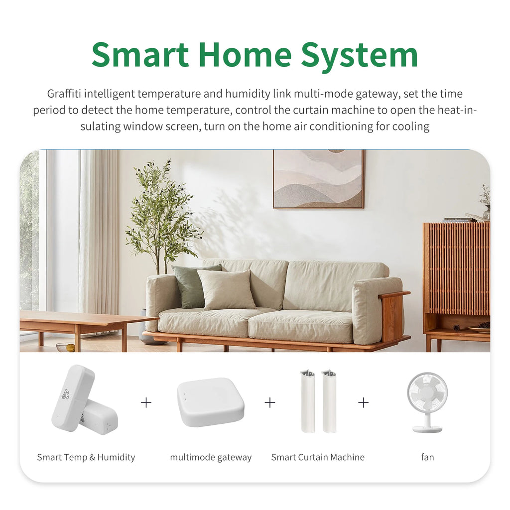 Smart Home 2.4G WIFI Temperature And Humidity Sensor Tuya APP Remote Control SmartLife Work With Alexa Google Assistant