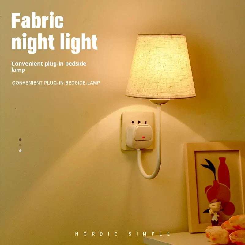 Remote Control Led Night Light Plug-in Eye Protection Sleep Soft Light Confinement Baby Feeding Wall Lamp Bedroom Bedside Lamp