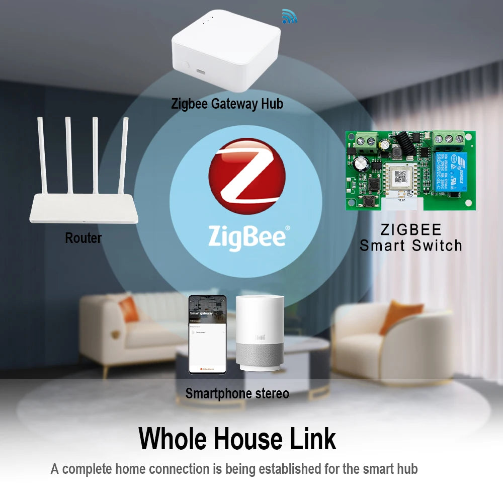 Zigbee 1 2 4 Gang Switch Relay Module Dc 12v 24v 220v Dry Contact 4CH Din Rail Controller Works with Tuya Alexa Gateway Required