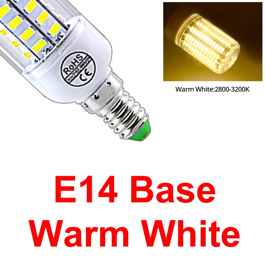 AC 220V E14 E27 LED Lamp SMD 5730 Corn Bulb 24 36 56 72LEDs Lamparas for Home Decoration Ampoule LED Light White Warm White