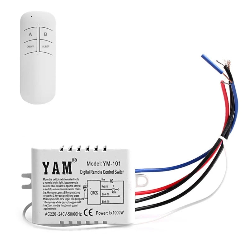 220V 1/2/3/4 Way Wireless Light Switch Kit Remote Light Switch ON/OFF Wireless Remote Control Light Switch