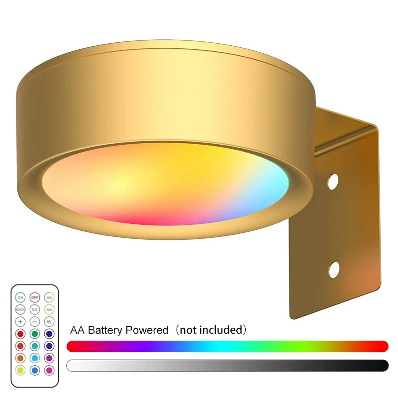 1/2PCS LED Wall Picture Light for Art Display Decor，Remote Control Painting Light with 13 Color Adjustable,AAA Battery Powered
