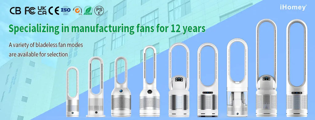 Smart 3-in-1 Air Purifier Bladeless Tower Pedestal Fan with Electric Heater and Leafless Standing Feature for Household Use