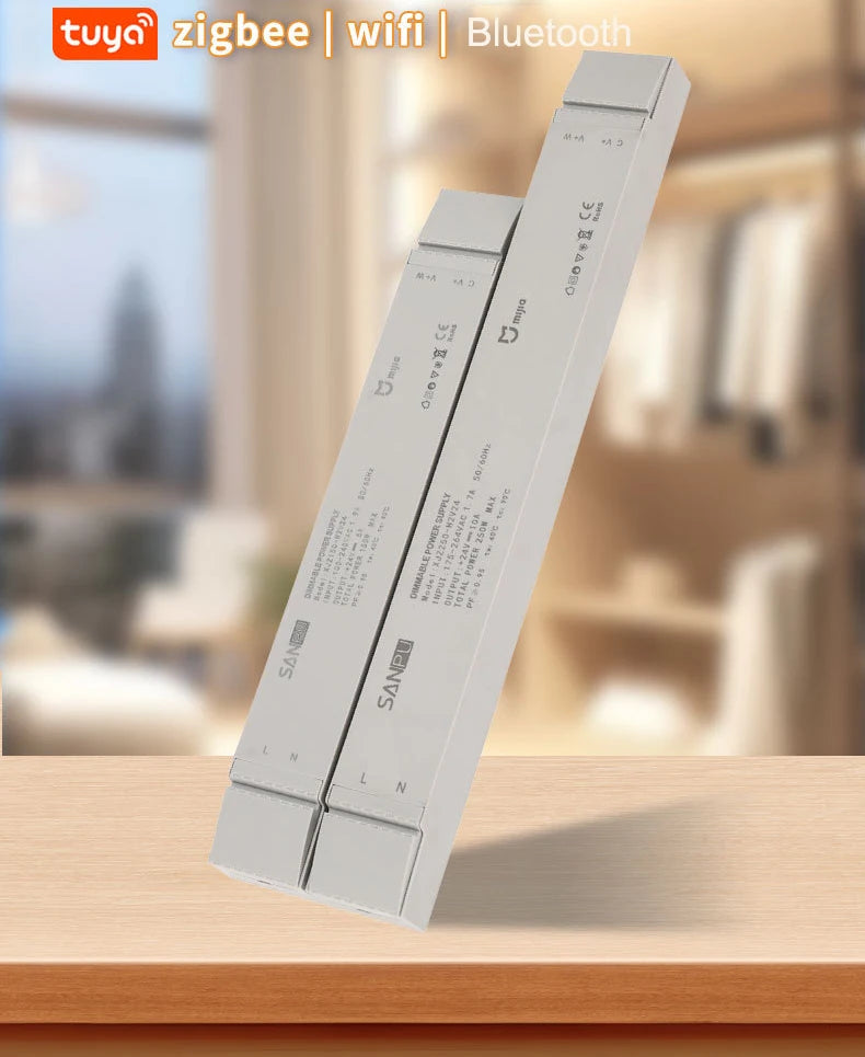 Tuya Zigbee Bluetooth Wifi Smart CCT Dimming Driver LED Strip Transformer, 24V 150W/250W Tunable White LED Switching Power Suppl