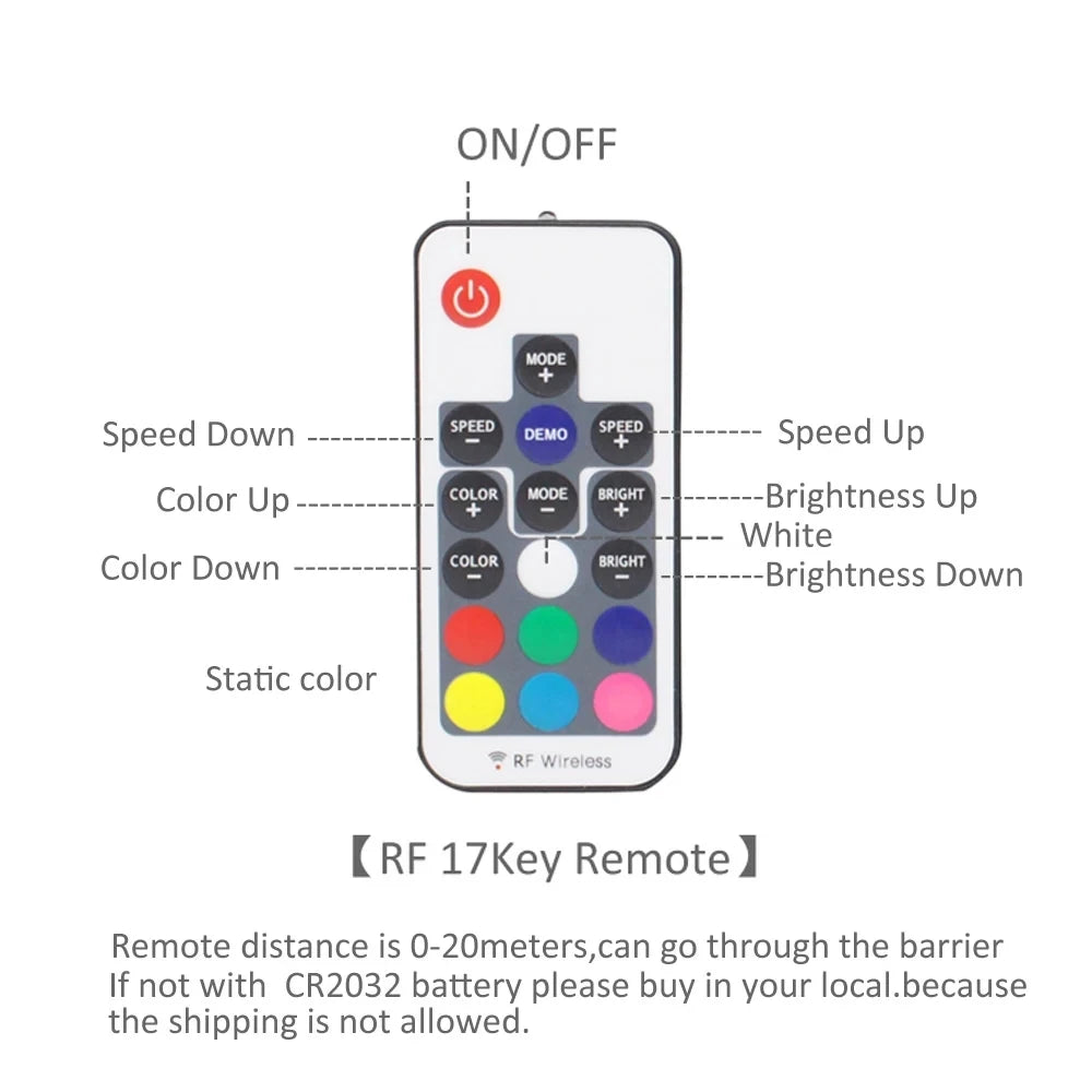 5V AA Battery RGB COB LED Strip Light Smart Bluetooth Dimmable Color Changing Flexible Tape Ribbon TV BackLight 17/24/44Key