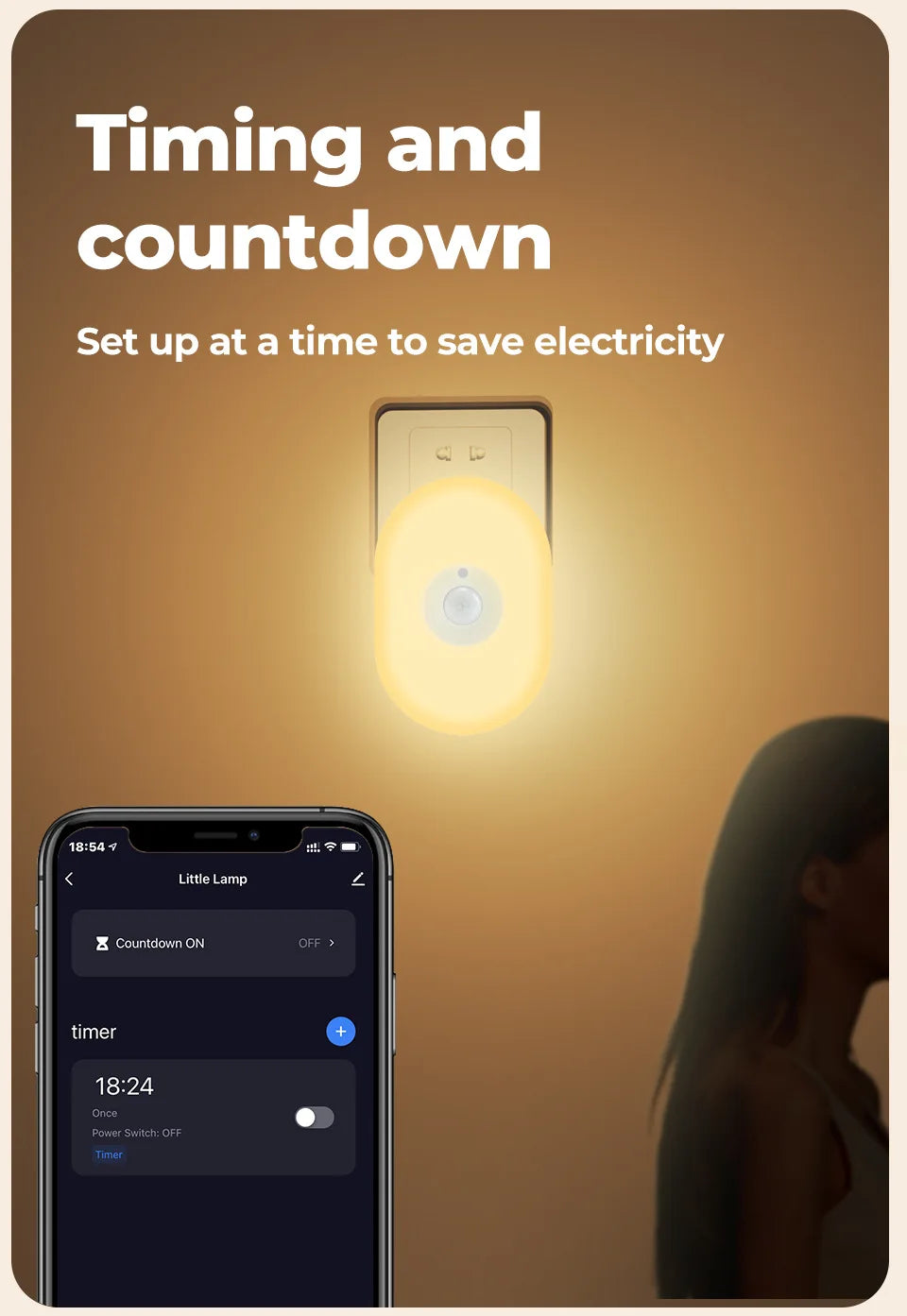 WiFi Tuya Smart Led Night Light PIR Motion Sensor Eu Us Uk Plug In Wall Lamp Warm White RGB Room App Voice For Alexa Google Home