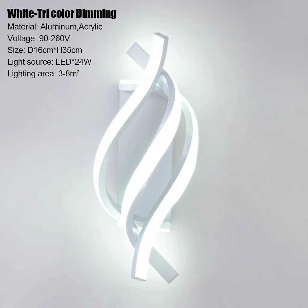 Modern 3 colors LED Wall Lamp Minimalist Black White Line Decor Lights For Bedroom Bedside Backwall Stairway Aisle Illumination