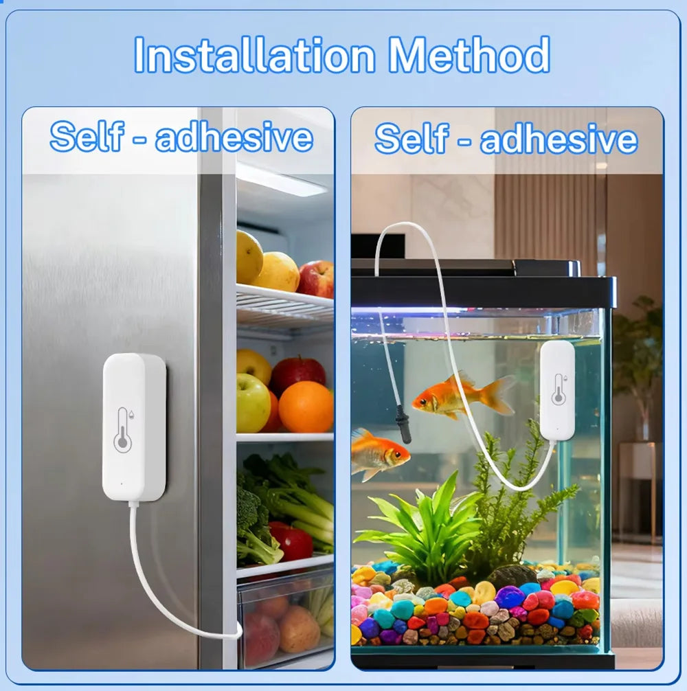 Tuya Zigbee WiFi Temperature Humidity Sensor with External Probe, Smart Home Compatible with Smart Life Google Home Alexa