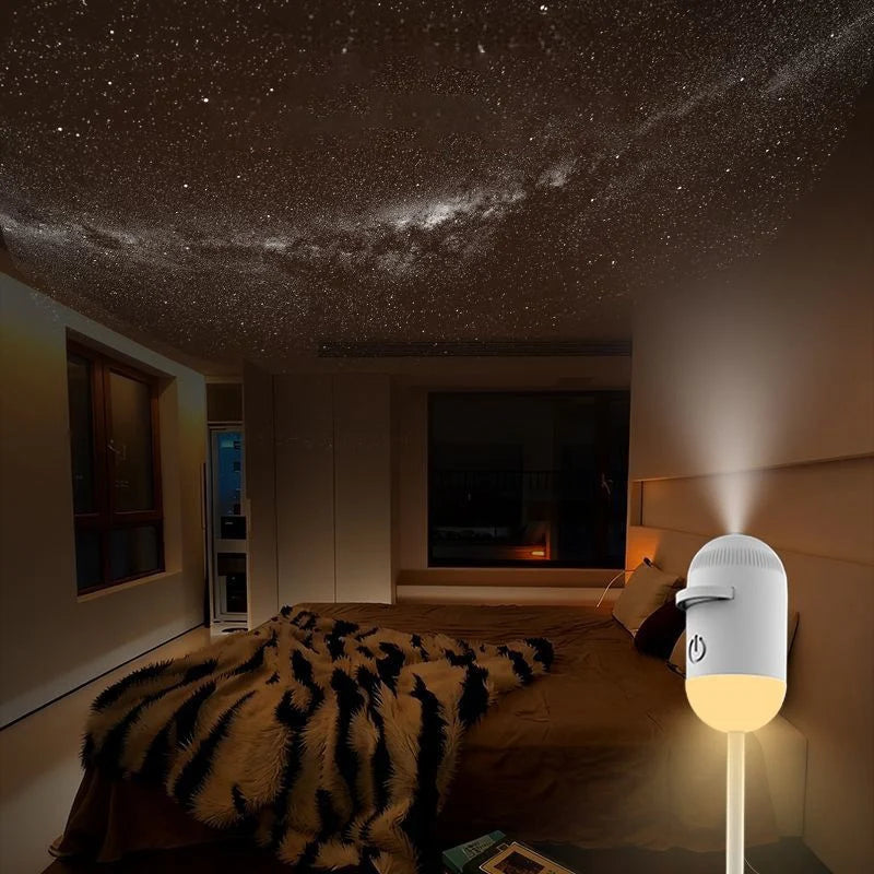 Wireless Galaxy Projection Led Night Light Rechargeable Wall Atmosphere Lamp For Car, Living Room Bedroom Home Decor Lighting