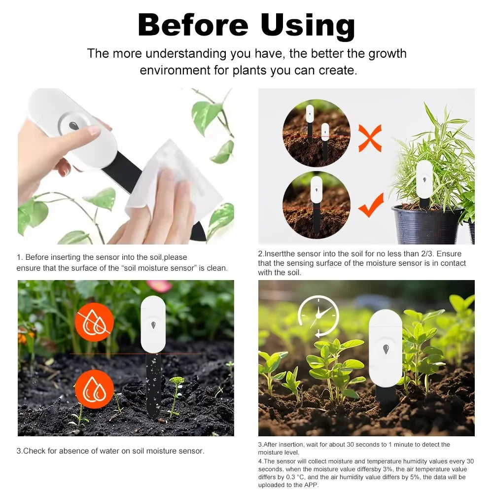 ZigBee Soil Moisture Sensor Humidity Temperature Tester Garden Automation Irrigation Detector Support Home Assistant Zigbee2MQTT
