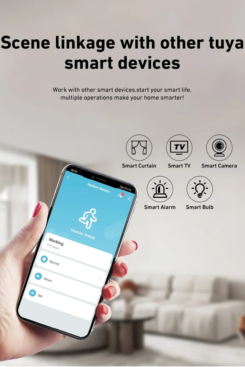 Tuya WiFi Zigbee PIR Motion Sensor Smart Home Human Body Infrared Detector Security Smart Life Works With Alexa Google