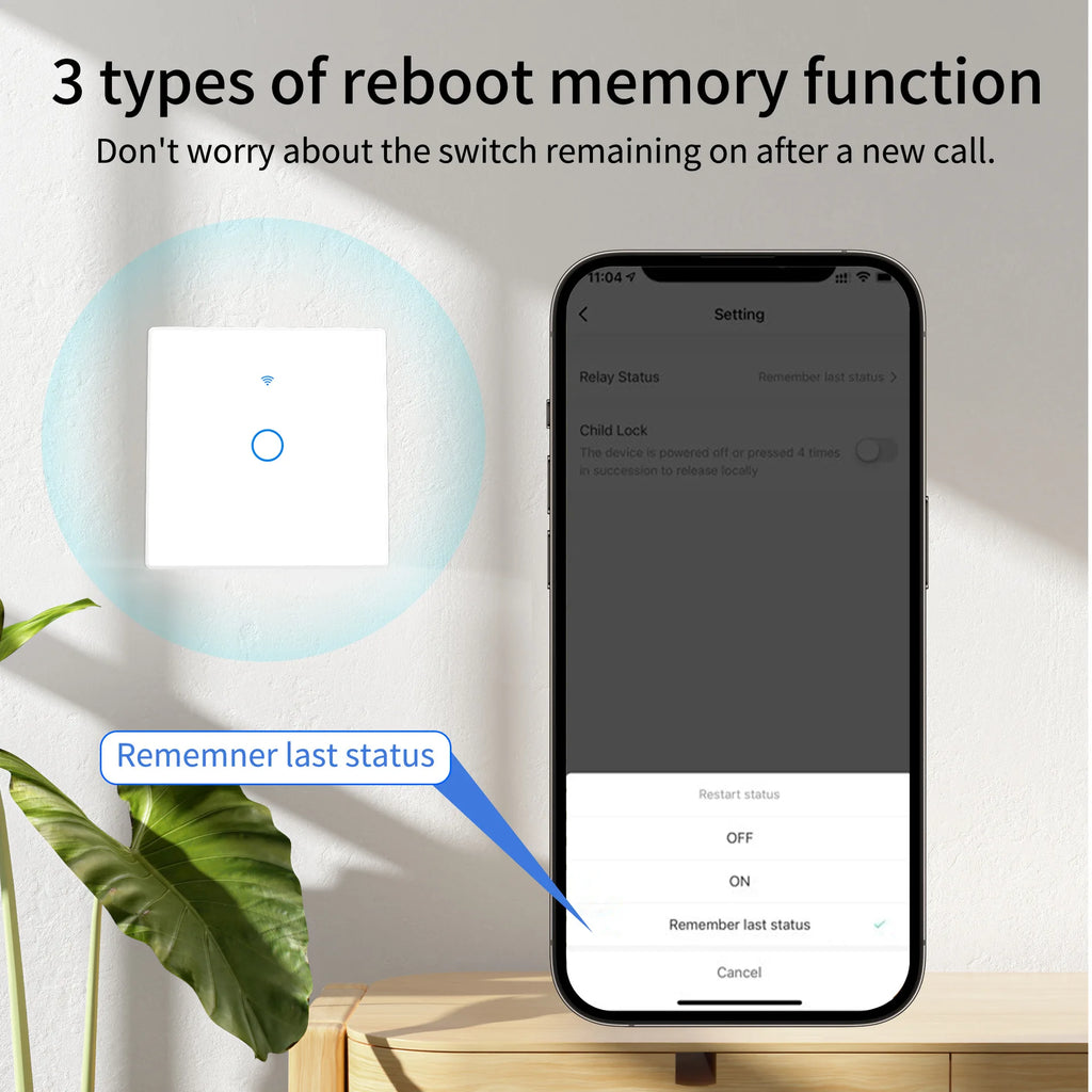 WiFi RF 433mhz Touch Wall Light Smart Switch 1 2 3 4 Gang Wireless Switch 220V with no Neutral EU Work Witch Tuya Alexa Google