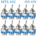 10pcs MTS-102 103 MTS-202 203 Toggle Switch 6A 125VAC on on SPDT 6mm Mini Switch DPDT on off on Waterproof Cap