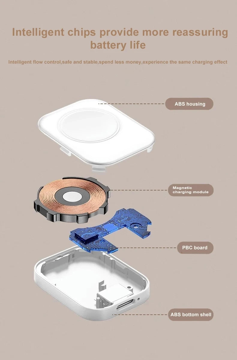 Wireless Watch Charging Dock Dual Interface Design Travel Adapter For Apple Watch Series 10 9 8 7 6 5 4 3 2 1 Home Office Travel