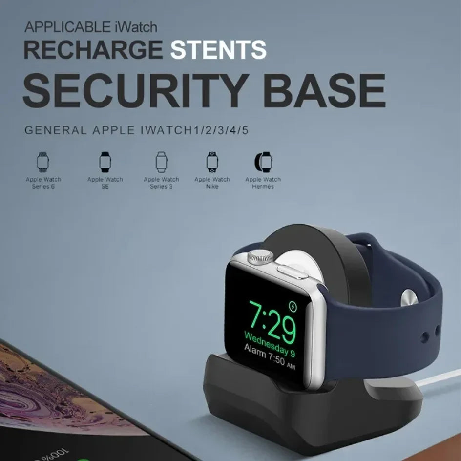 Desktop Silicone Watch Wireless Charger Stand Protective Cover For Apple Watch iWatch Charging Base Holder For Home Office Use