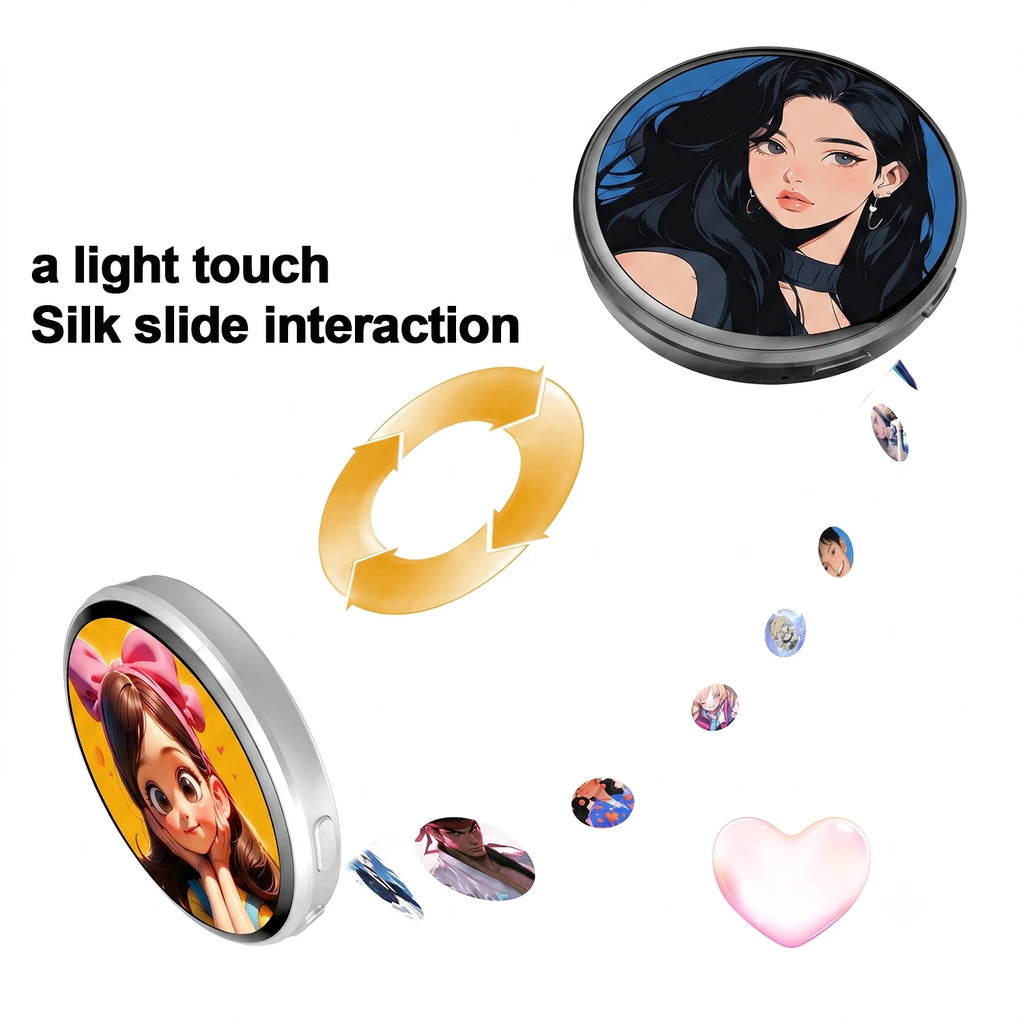 DIY Electronic Badge JPG GIF Video Dynamic Display Badge Anime Digital Display Badge Phone APP User-defined Picture Badge