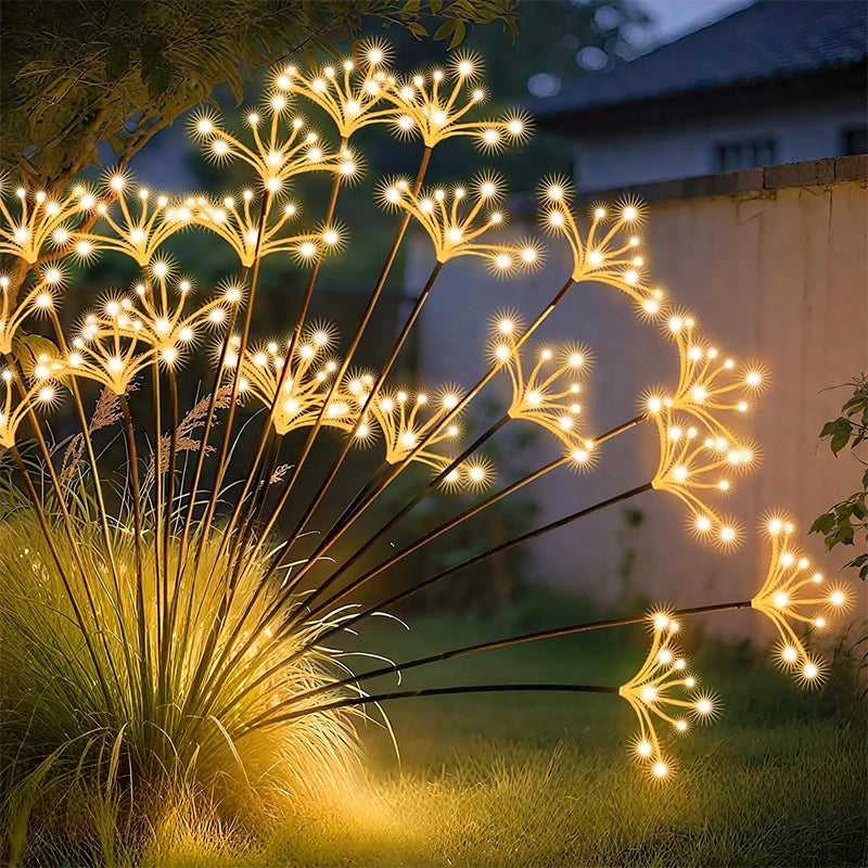 Solar Garden Light, Swaying Starburst Lights, Waterproof Outdoor Lamp, Yard Patio Pathway Decoration Warm White