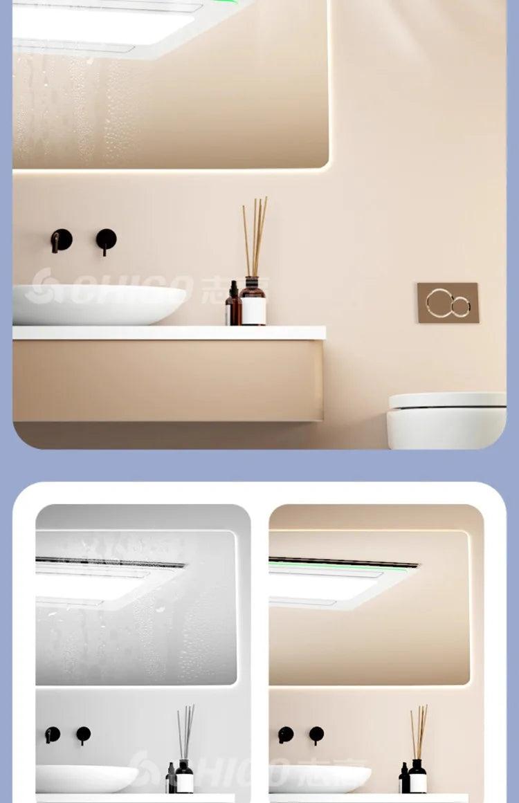 220V Chigo Smart Bathroom Heater and Integrated Ceiling Lighting Exhaust Fan - Double Swing Air Ventilation System