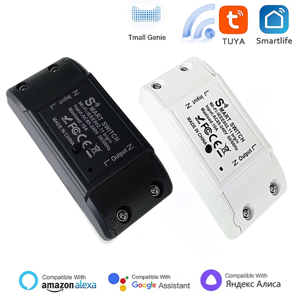 Tuya WiFi Switch DIY MINI Smart Home Switch Relay Module Smart Life APP Wireless Voice Remote Control Timer Switch Alexa