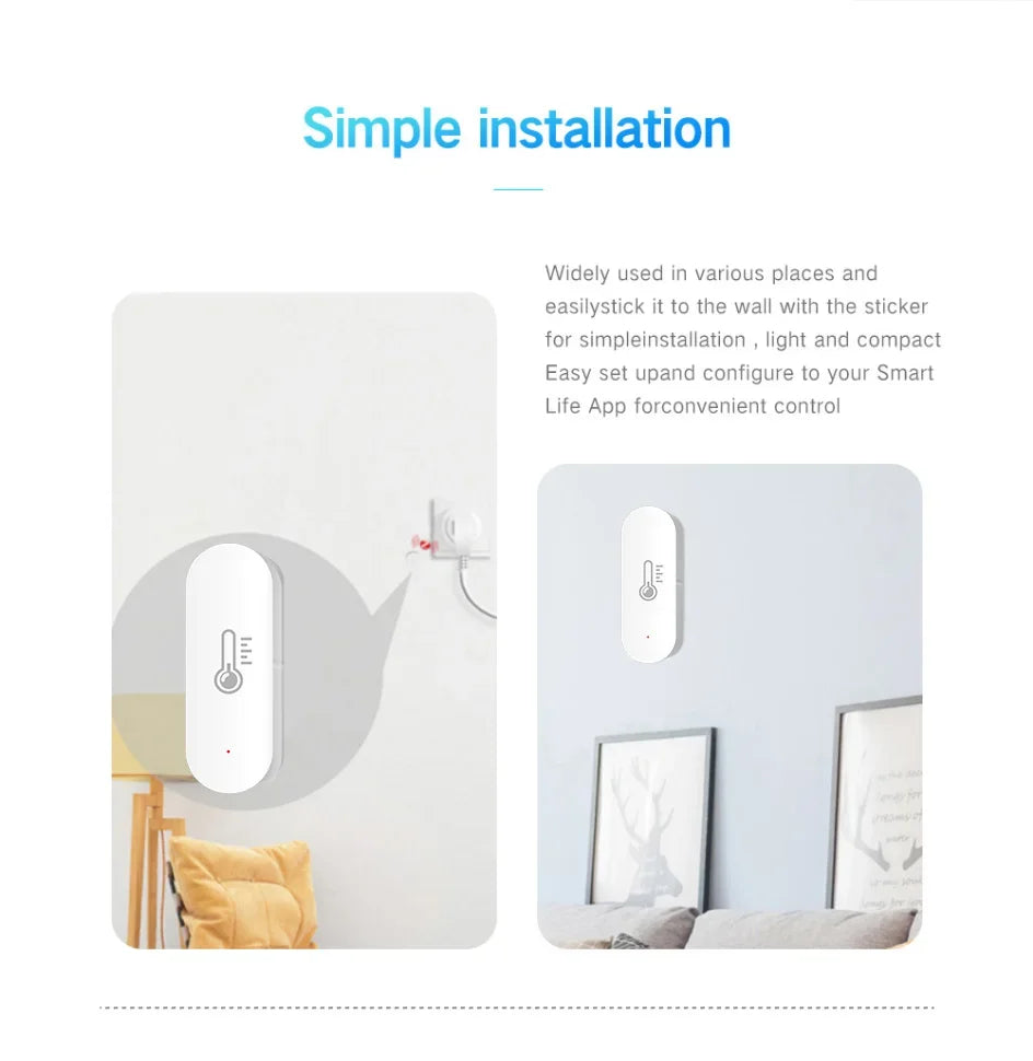 Tuya Zigbee Temperature & Humidity Sensor, Real-time Monitoring, Precise Readings, Seamless Integration for Optimal Comfort