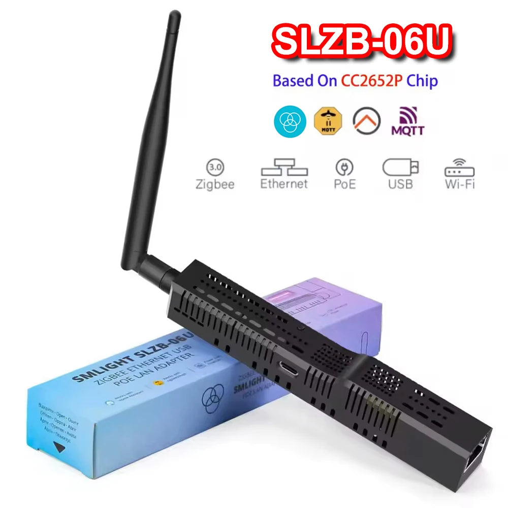 SMLIGHT SLZB-06U SLZB-06MU Zigbee3.0 to Ethernet USB 2.4G WiFi Coordinator With PoE Work With ZHA Home Assistant Zigbee2MQTT