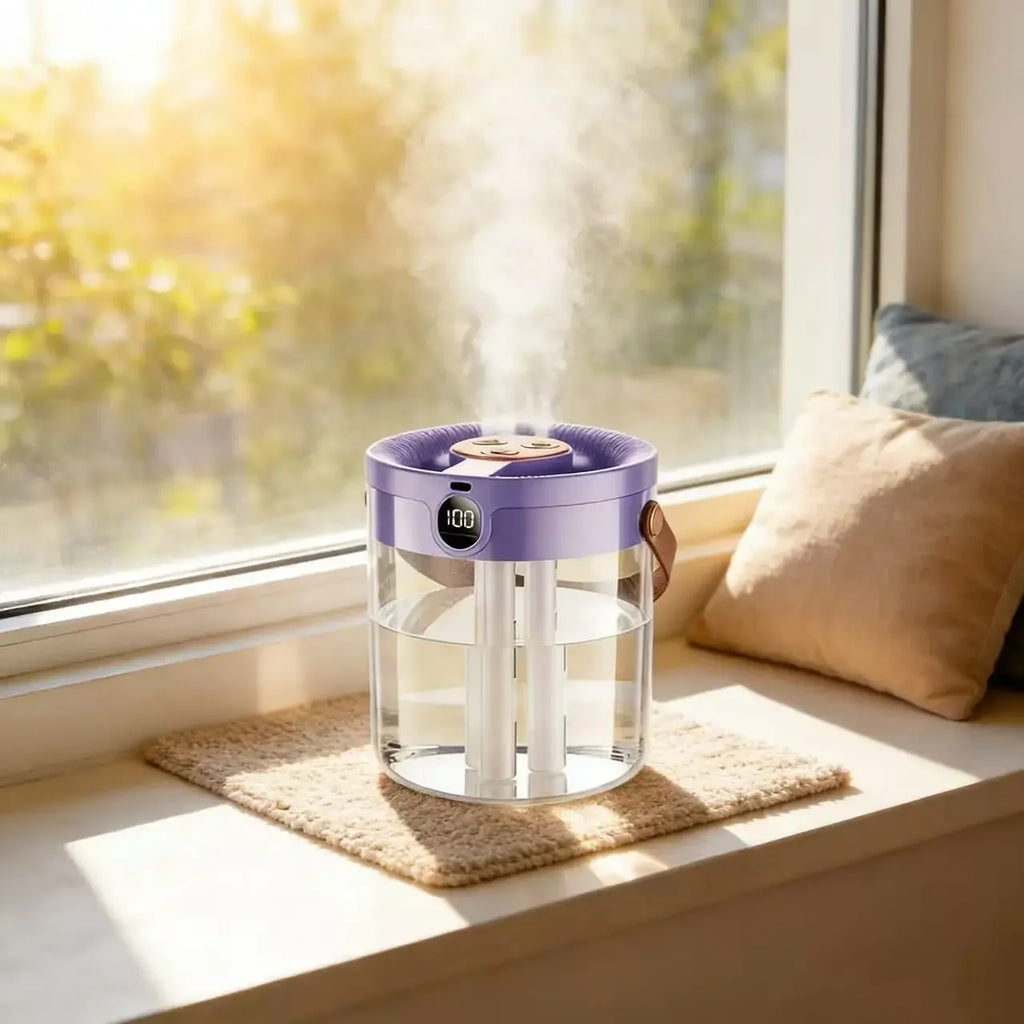 Smart 3 Spray Humidifier Digital Display Silent Large Volume Air Purifier Night Light Portable Desktop Home Bedroom Humidifier