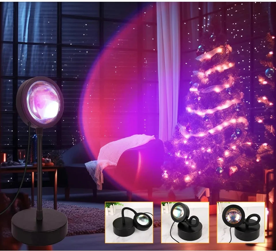 Tuya Smart Led Sunset Projector Lamp Smart Life App IR Remote Control RGB Atmosphere Spotlight Night Light for Party Photography