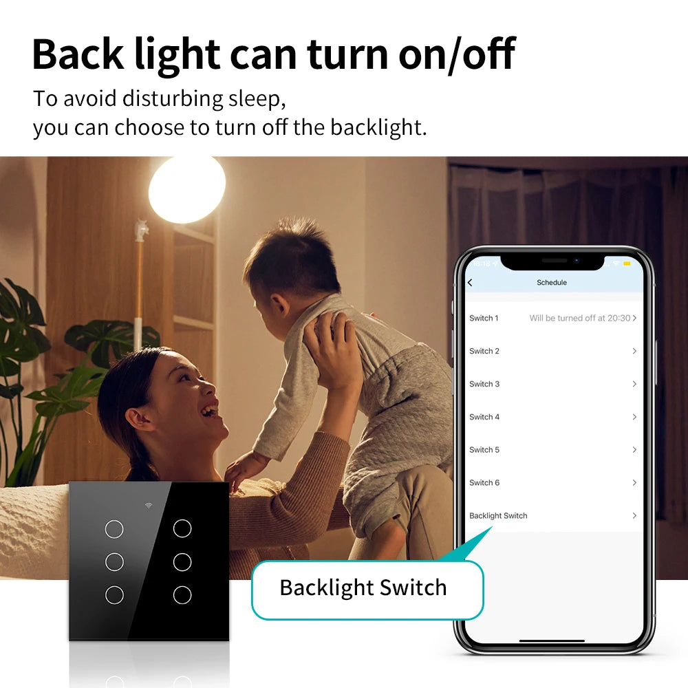 AlexXi Zigbee 4x4 Brazil Touch Sensor Glass Panel Light Switch Tuya Smart Life App 4/6/8 Gang Remote by Alexa Dot Google Home