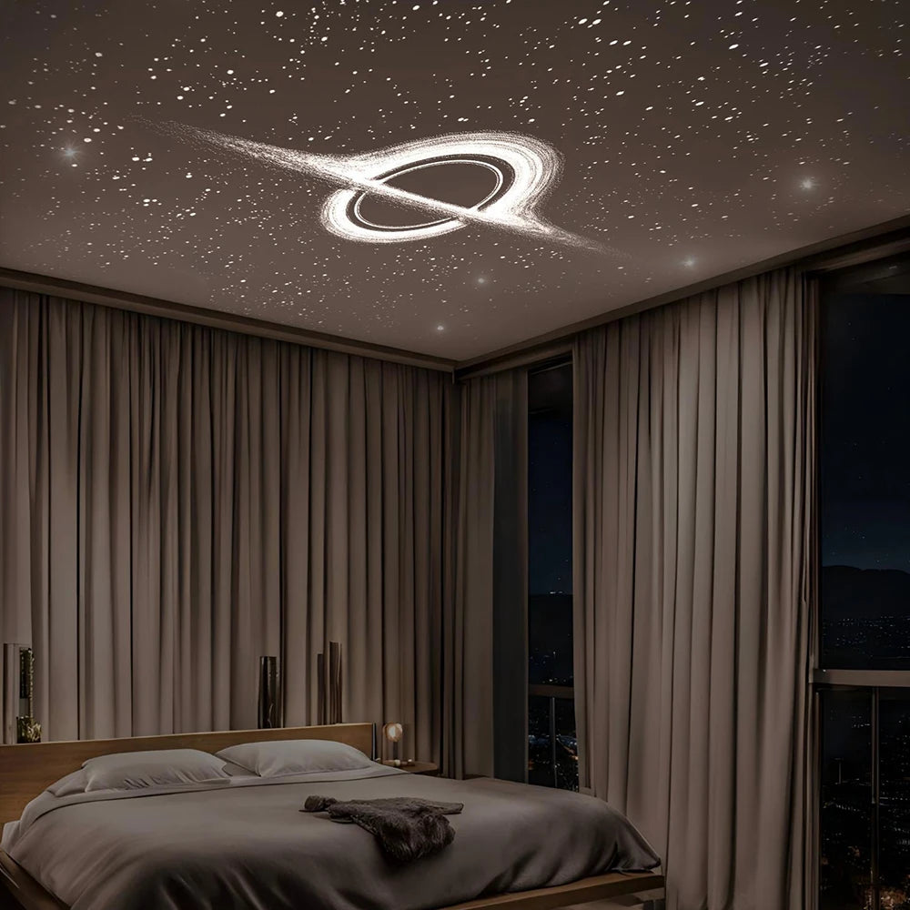 USB Car Atmosphere Projector Light Car Interior Ambient Light LED Starry Star Light Party Decor Romantic Saturn Galaxy Light