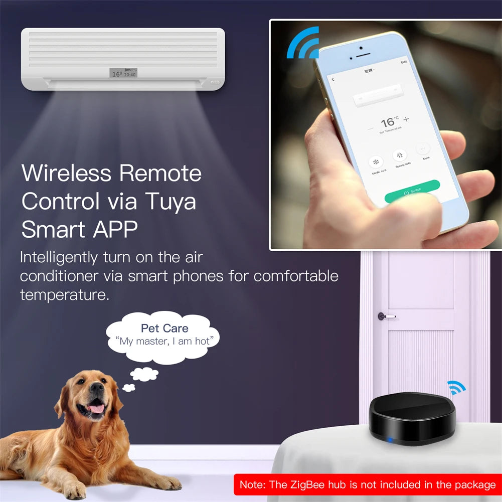MOES Tuya Smart ZigBee Multi-mode Gateway Bluetooth Mesh Hub 38K IR Remote Controller 2in1 Voice Control For Alexa Google Home