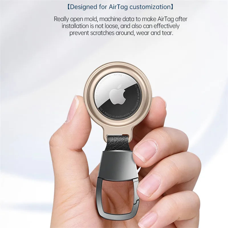 Luxury Metal Magnetic Adsorption Cover For Apple Airtag Locator Protective Sleeve Case For Air Tags Keychain Protector Bumper
