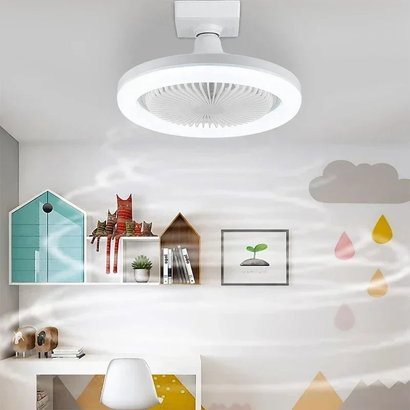 Smart 3-in-1 Ceiling Fan with Remote Control Lighting Lamp  Lighting Base for Bedroom and Living Room Silent and Convenient