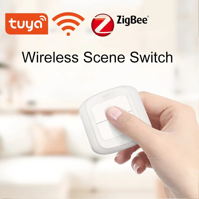 Tuya 2 Gang WiFi/ZigBee Wireless 6 Scene Switch Wall Push Button Controller Automation Control Switch For Smart Life App