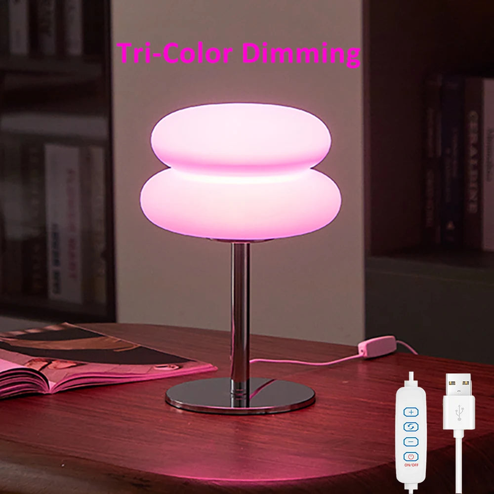 Table lamp bedroom room lamps  USB Plug LED mushroom table lamp Living room dining room ambient lighting(Not glass)