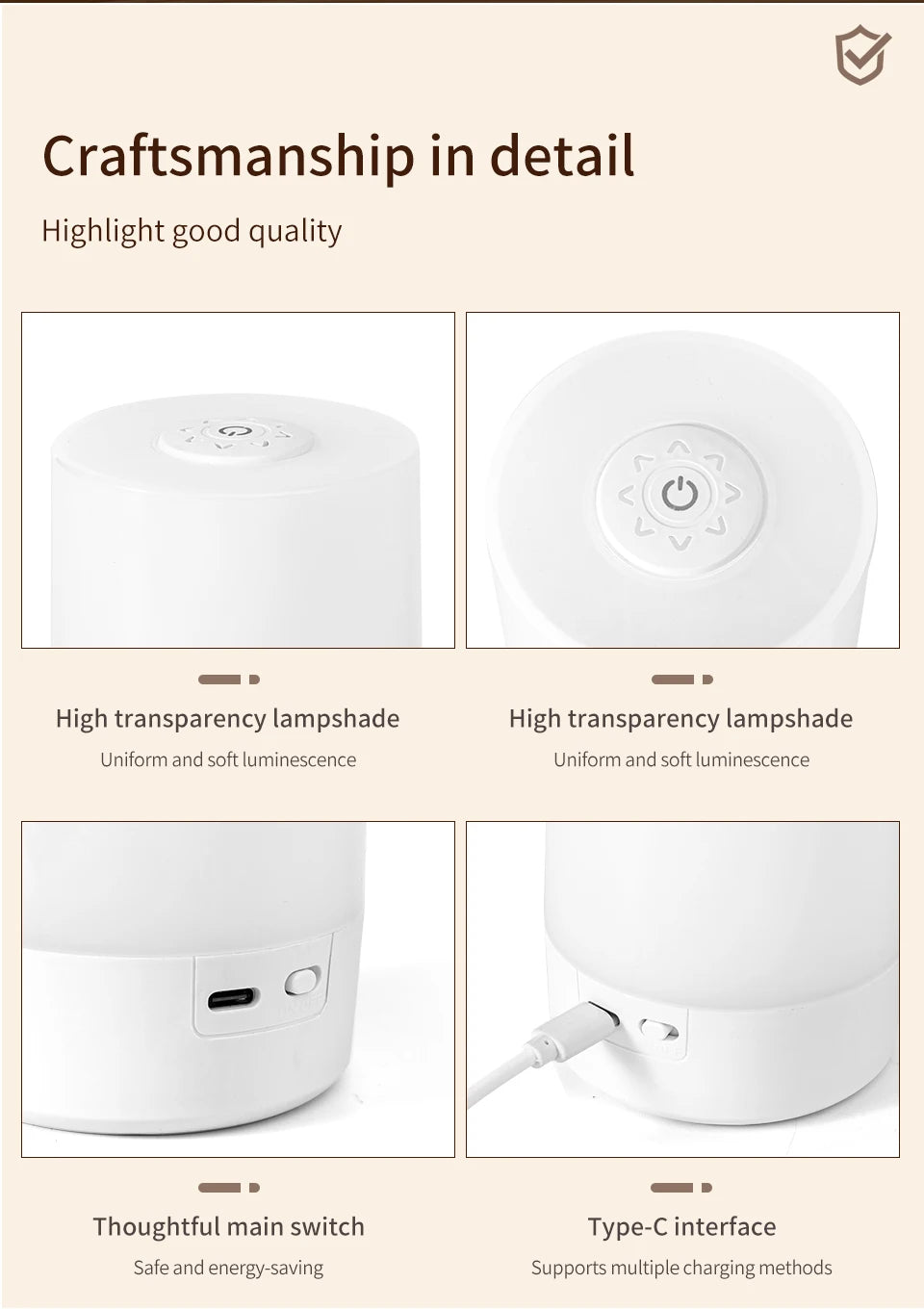 Touch Night Lamp USB LED Lamp Remote Control Switch Rechargeable Three Colors Lights Bedroom Portable Table Bedside Night Lamp